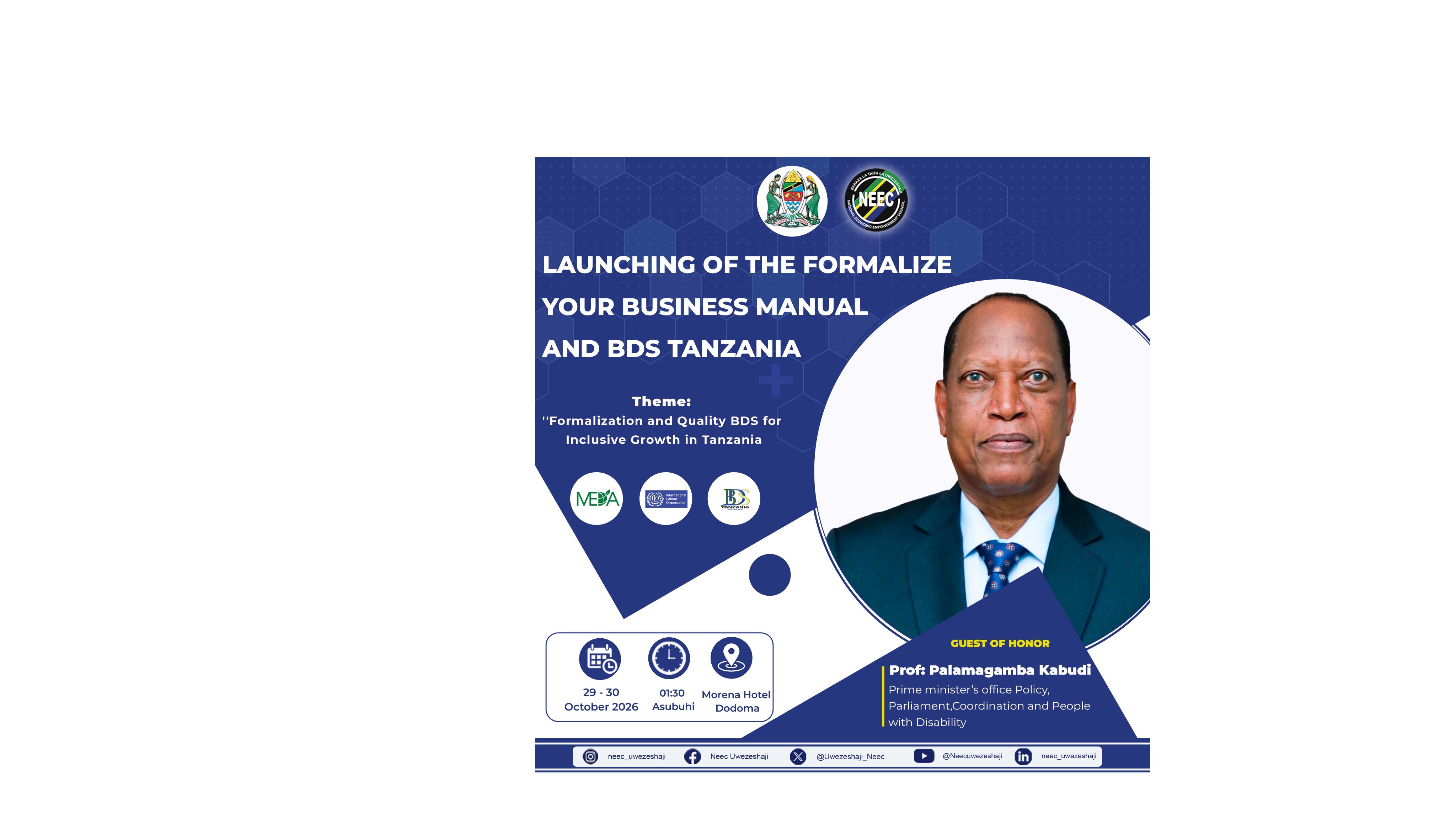 LAUNCHING OF THE FORMALIZE YOUR BUSINESS  MANUAL AND BDS TANZANIA